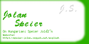 jolan speier business card